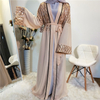Cross-border Hot Style Sequin Embroidery Outer Gown Dubai Middle East Women's Chiffon Cardigan Kimono