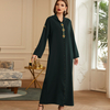 Hooded Vintage Modest Fashion Muslim Robe Loose Islamic Maxi Dresses Abaya