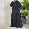 2022 AliExpress Hot Sale for Muslims in Europe and America Middle East Arabian Striped Hooded Ladies Dress