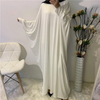 2022 Hot Sale in The Middle East Big Solid Color Muslim Abaya Fashion Bat Sleeve Robe Plus Size Dress 