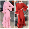  Kaftan 2022 Bat Sleeve Kimono Dubai Morocco Burka Caftan Islamic Clothing Thobe Abaya Muslim Arab Jalabiya Turkish Modest Prayer Women Maxi Dress Abaya