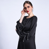Matte Dress, Fishtail, Three-layered Sleeves, Bright Beads, A-line Large Skirt, Muslim Female Abaya Cross-border