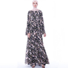 Floral Chiffon Oversized Dress Muslim Robe Customized Small Factory