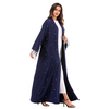 European And American Muslim Beaded Lace Stitching Cardigan Lace Robe Women