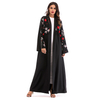 European And American Muslim Three-dimensional Flower Mesh Loose Lace Cardigan Robe without Headscarf