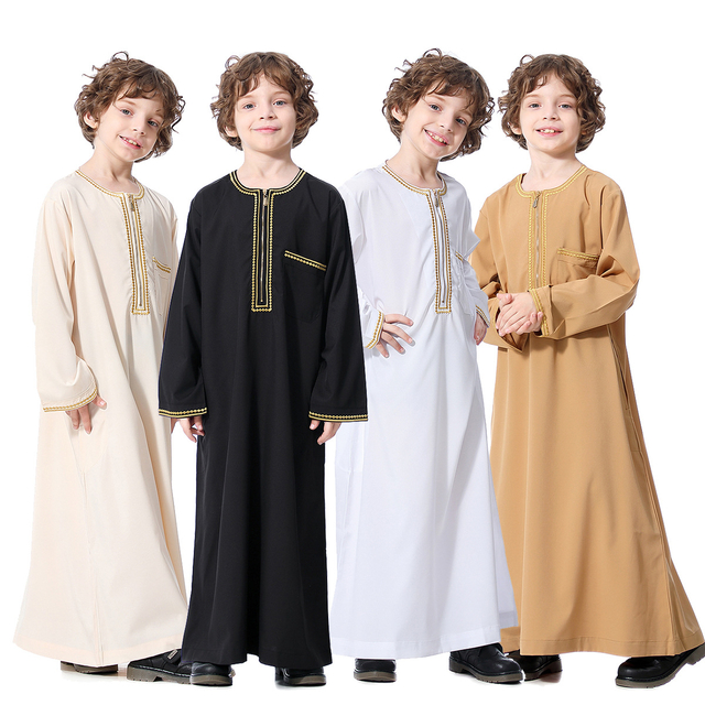  Boy Thobe India & Pakistan Clothing Chemises Hommes 2021 Kids Muslim Sherwani Designs Sets for Boy Islamic Modest Salwar Kameez Kurta