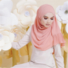 Middle East Malaysia Ethnic Chiffon Monochrome Arabian Patchwork Long Scarf Hijab