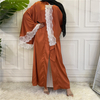 2022 Amazon AliExpress hot sale fashion women's stitching embroidered cardigan robe abaya