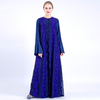 Long Sleeve Modest Fashion Lace Islamic Chiffon Muslim Maxi Dresses Best Selling Islamic Dubai Loose Abaya