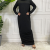 2022 Arab Solid Color Long-sleeved Dress Women's Foreign Trade Bottoming Shirt