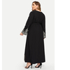 Amazon Hot Sale Ebay Hot Sale Embroidered Beaded Long-sleeved Plus Size Women's Dress
