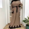 Islamic Long-sleeved Embroidery Front Ruffled Fashionable Muslim Dress Dubai Hot Sale Dress Turkey