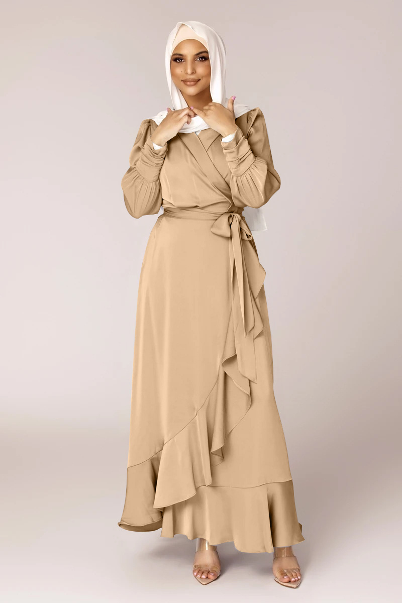 Dubai Arabic Latest Fashion Modern Lady Islamic Lace Modest Muslim Maxi Dresses Abaya
