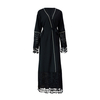 Middle Eastern Muslim Fashion Beaded Lace Hollow Lace Stitching Cardigan Tassel Robe