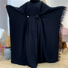Cross-border Fashion Stitching Feather Elegant Loose Muslim Robe Bat Sleeve Plus Size Women's Dress