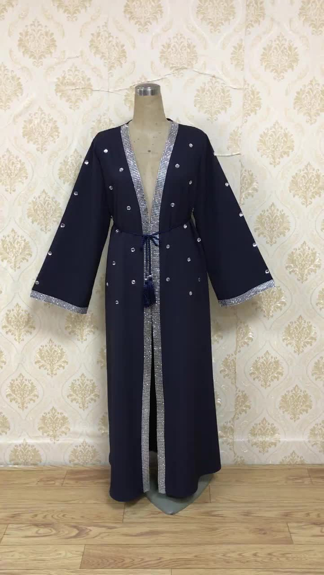  Open Abaya Modest Islamic Clothing Kaftan Morocco Bat Sleeve Thobe Muslim Caftan 2022 Jalabiya Burka Dubai Turkish Kimono Arab Abaya Prayer Women Maxi Dress Open Abaya