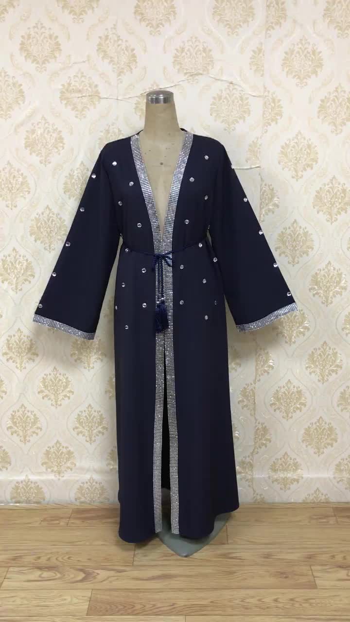  Open Abaya Modest Islamic Clothing Kaftan Morocco Bat Sleeve Thobe Muslim Caftan 2022 Jalabiya Burka Dubai Turkish Kimono Arab Abaya Prayer Women Maxi Dress Open Abaya