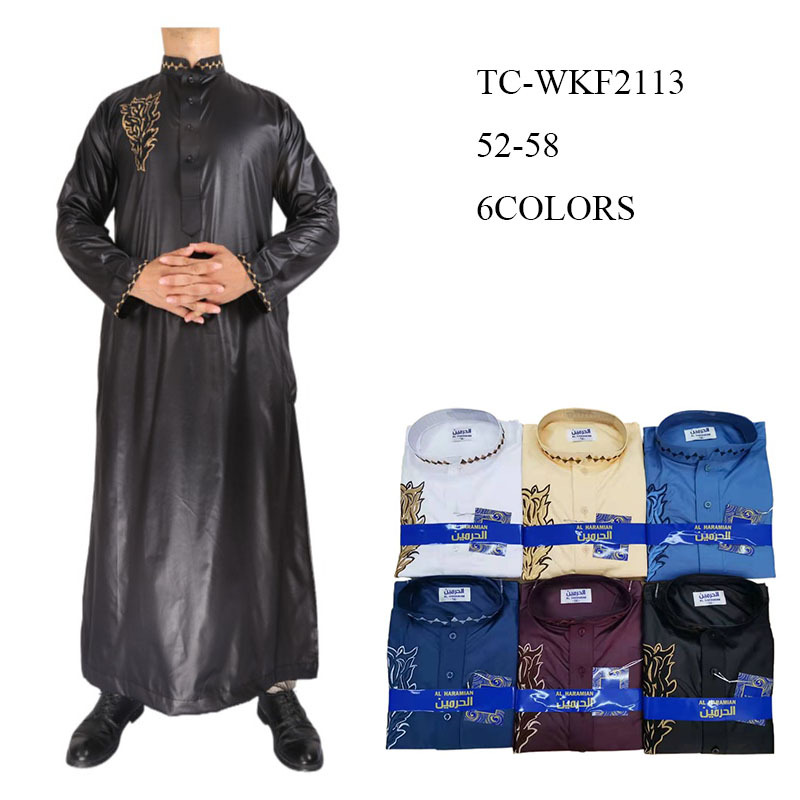 Fashion Arabic Design Casual 2022 Muslim Islamic Cotton New Men's Wholesale Robe Thobe