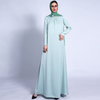 Autumn Solid Color Loose Waist Dress with A-line Basic Long Skirt Muslim Female Abaya Spot