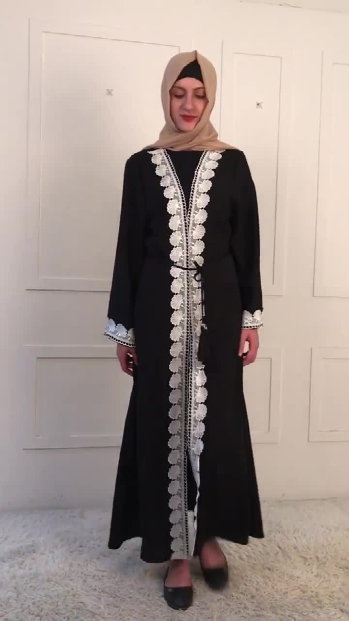  2022 Bat Sleeve Abaya Burka Kaftan Kimono Jalabiya Muslim Dubai Islamic Clothing Modest Turkish Arab Thobe Caftan Morocco Prayer Women Maxi Dress Open Abaya