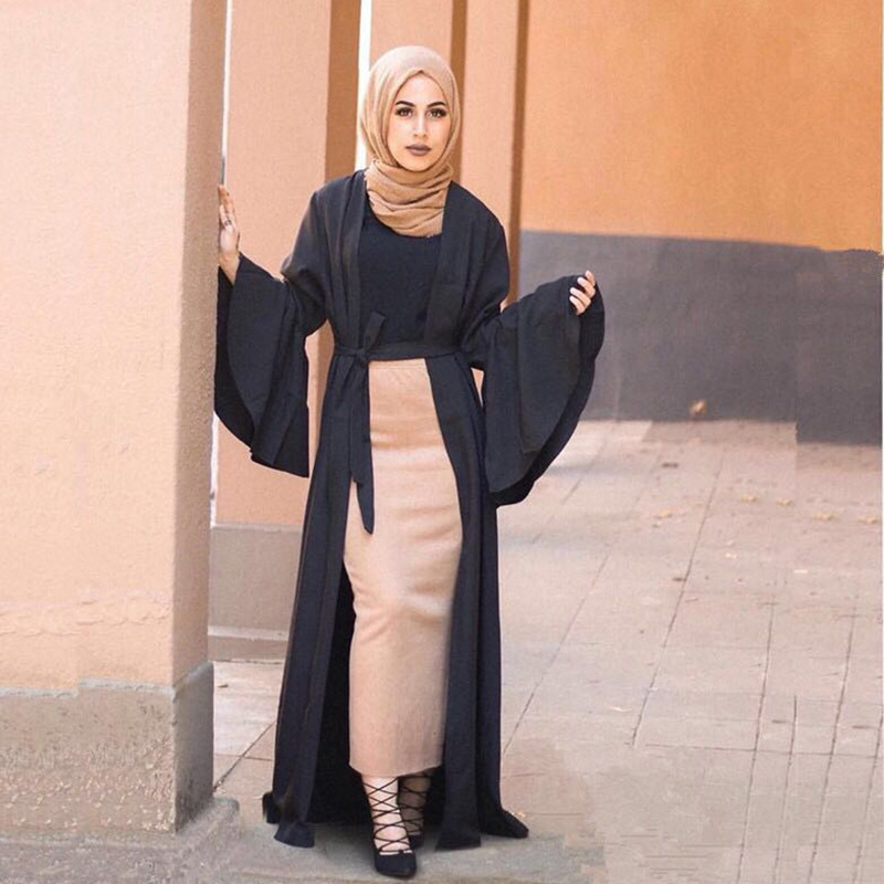  Open Abaya Kimono Modest Morocco Thobe Caftan 2022 Jalabiya Burka Kaftan Bat Sleeve Turkish Muslim Arab Dubai Islamic Clothing Prayer Women Maxi Dress Open Abaya