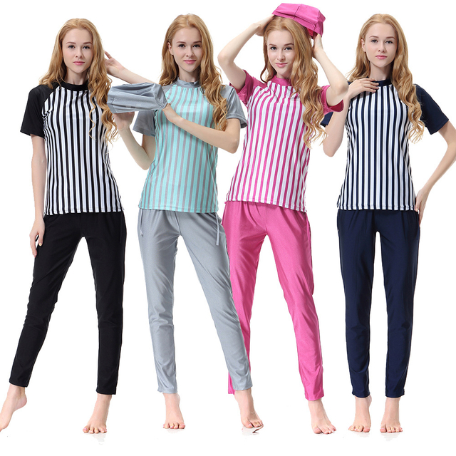  Sportswear 3 Pieces Women Fashion Swimwear Islamic Clothing Sportswear 2021 Fabric Full Cover Modest Muslim Swimwear Swimsuit Burkini
