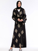 Cross-border Hot Style Women's Gold Thread Positioning Heavy Industry Embroidery Cardigan Dubai Robe