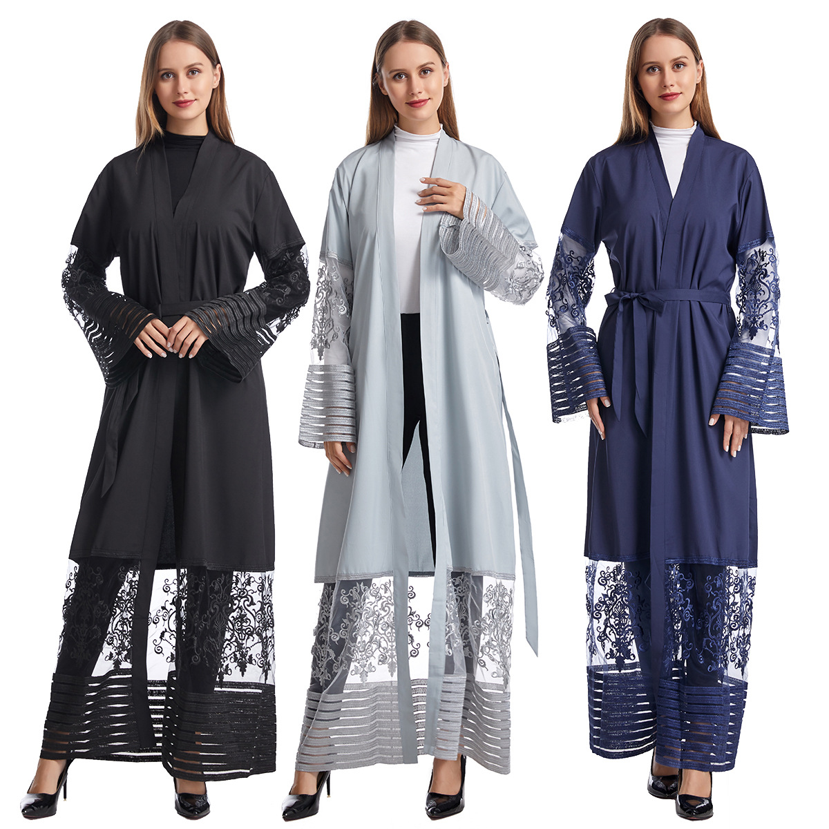 Embroidery Fabric Modest Borka Islamic Clothing Kaftan Muslimah Fashion Collection Muslim Dress Dresses Baju Women Kurta Abaya