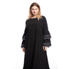 European And American Plus Size Fashion Petal-sleeved Dress Long-sleeved Embroidery Slim Abaya