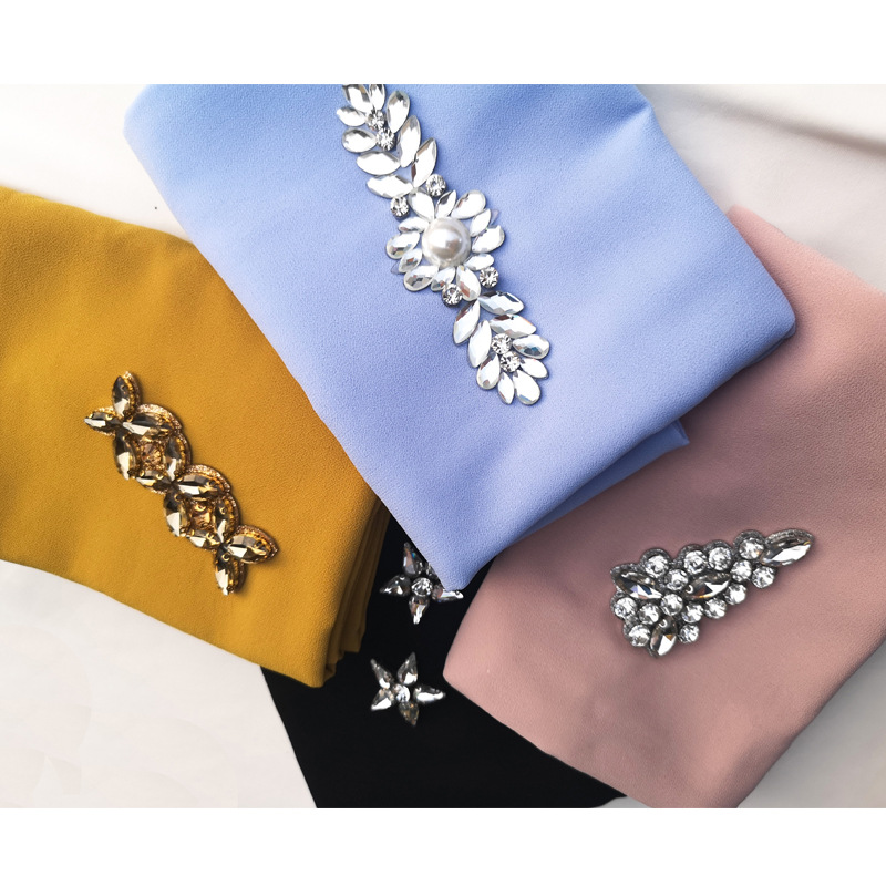 All-match Chiffon Rhinestone Gauze Breathable Fashion Ladies Long Scarf in Stock Cross-border hijab 