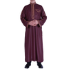 Wholesale Islamic Arabic Men's Robe Muslim Middle East Qatar Stand Collar Thobe