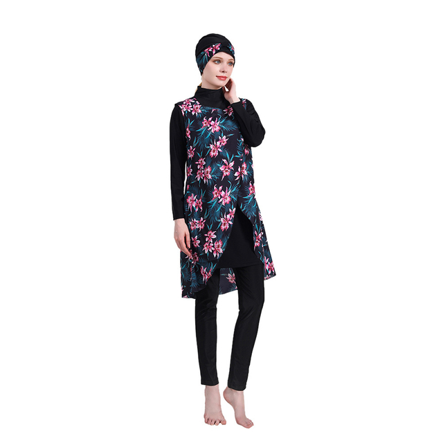 2022 Muslim Asian Loose Swimsuit Hot Sunscreen Swimsuit Ebay AliExpress Hot Sale Three-piece Swimsuit