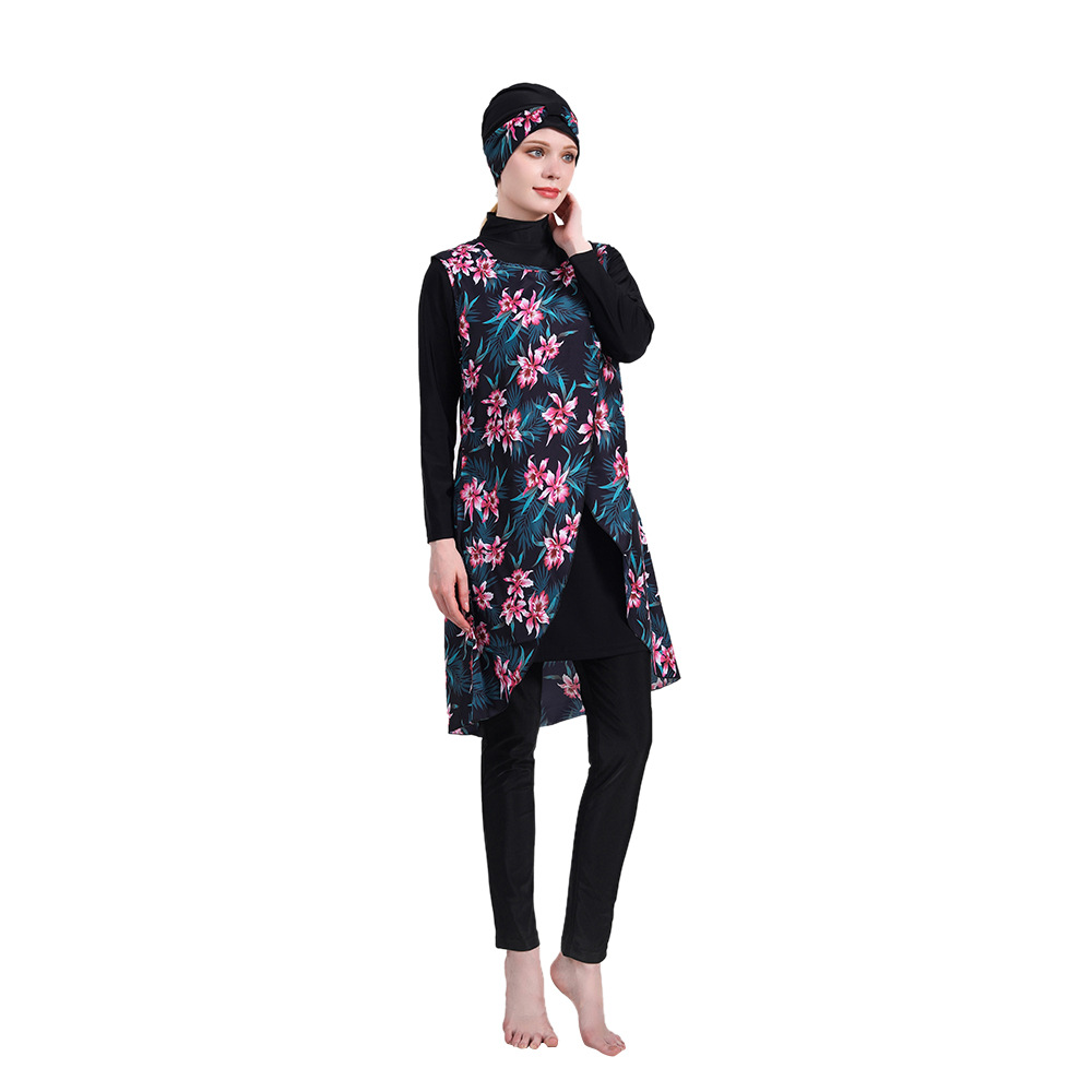 2022 Muslim Asian Loose Swimsuit Hot Sunscreen Swimsuit Ebay AliExpress Hot Sale Three-piece Swimsuit