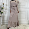 2022 Middle East New Fashion Women's Pleated Long Skirt Irregular Hem Muslim Dress