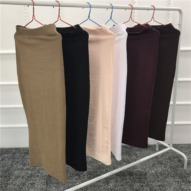 New Design Fashion Modest Muslim Lady Sheath Dress Middle East Ins Long Button Skirt