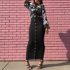 2022 Cotton Black Arabic Middle East Fashion Modest Ins Long Button Skirt