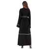 Amazon AliExpress Hot Sale Middle East Contrasting Color Striped Cardigan Muslim Robe Women's Foreign Trade Large Size Long Skirt