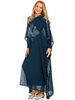 Cross-border Exclusively for Women's Muslim Robe Drill Chiffon Bat Sleeve Hoodie Dress