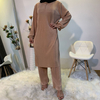 New Arab Simple Solid Color Pleated Muslim Women's Two-piece Suit