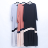 INS Color Matching Loose Version Muslim Women's Robe Summer Dress