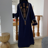 Cross-border Source of Fashion Muslim Cardigan Robe Women's Mesh Fabric Stitching Hot Drilling 