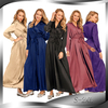 Fashion Beaded Car Flower Stitching Cardigan Robe Islamic Dubai Muslim Abaya