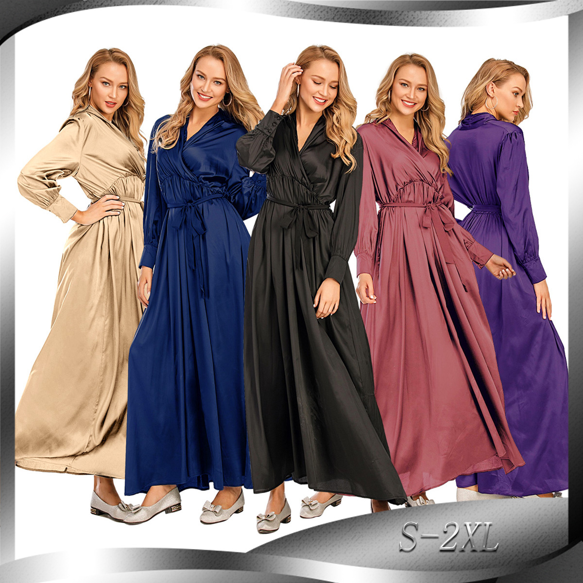Fashion Beaded Car Flower Stitching Cardigan Robe Islamic Dubai Muslim Abaya