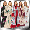 European And American Fashion Muslim Cardigan Hot Style Middle East Embroidery Stitching Abaya