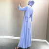 Ramadan Muslim Women Chiffon Summer Arab Solid Color Large Size Dress Wholesale