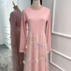 Floral New Modest Fashion Fancy Kimono Muslim Dubai Maxi Dresses Elegant Arabic Islamic Abaya