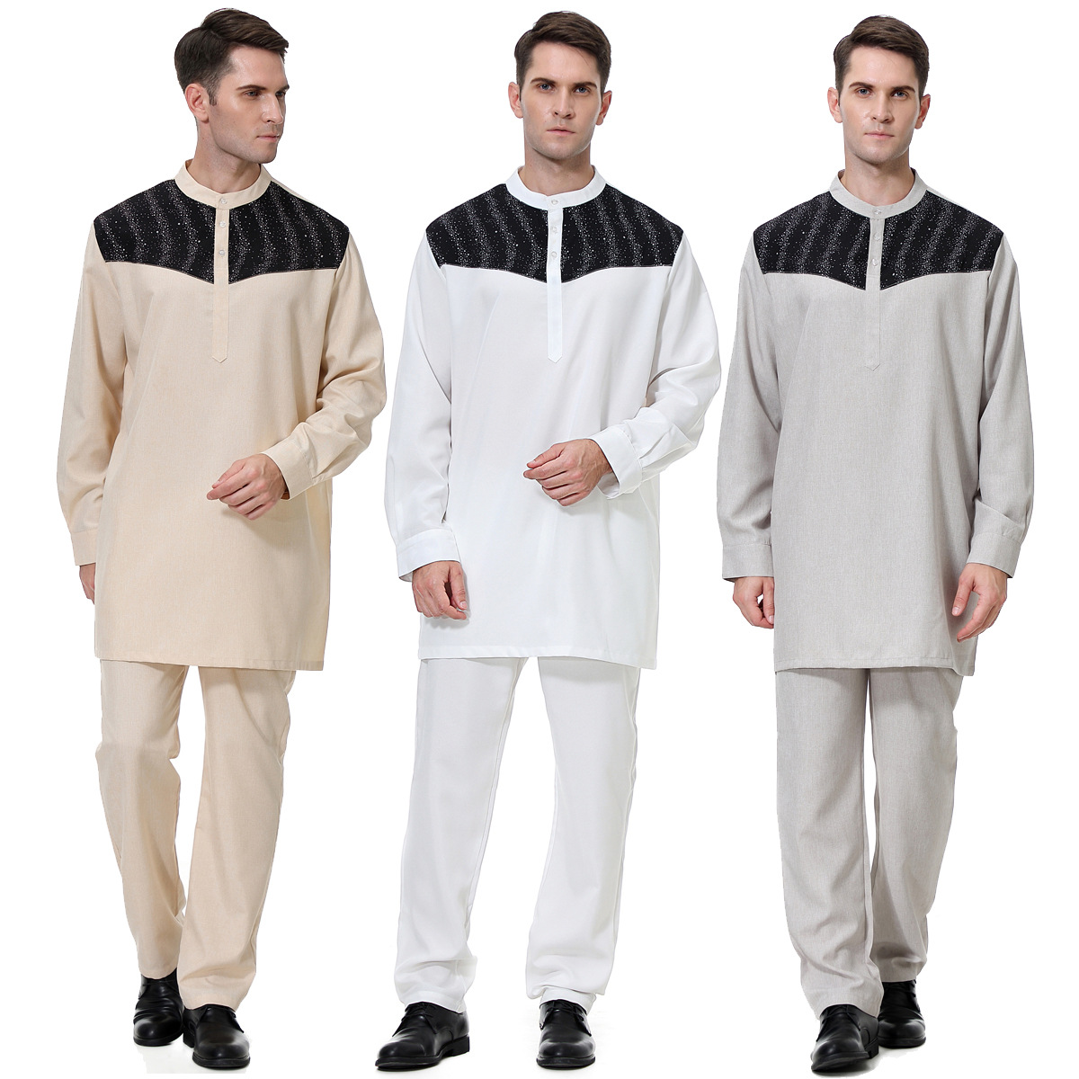  Boy Thobe Modest Designs Muslim 2021 Salwar Kameez Islamic Sets for Men Chemises Hommes Sherwani India & Pakistan Clothing Abaya Kurta