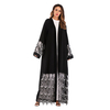 European And American Fashion Muslim Robe Nida Nida Mesh Sequin Stitching Loose Lace Long-sleeved Cardigan