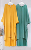  Dubai Top Suit 2022 Kurti Prayer Modest Pants Islamic Clothing Burka Thobe Solid Color Two Piece 2pieces Muslim Women Maxi Sets
