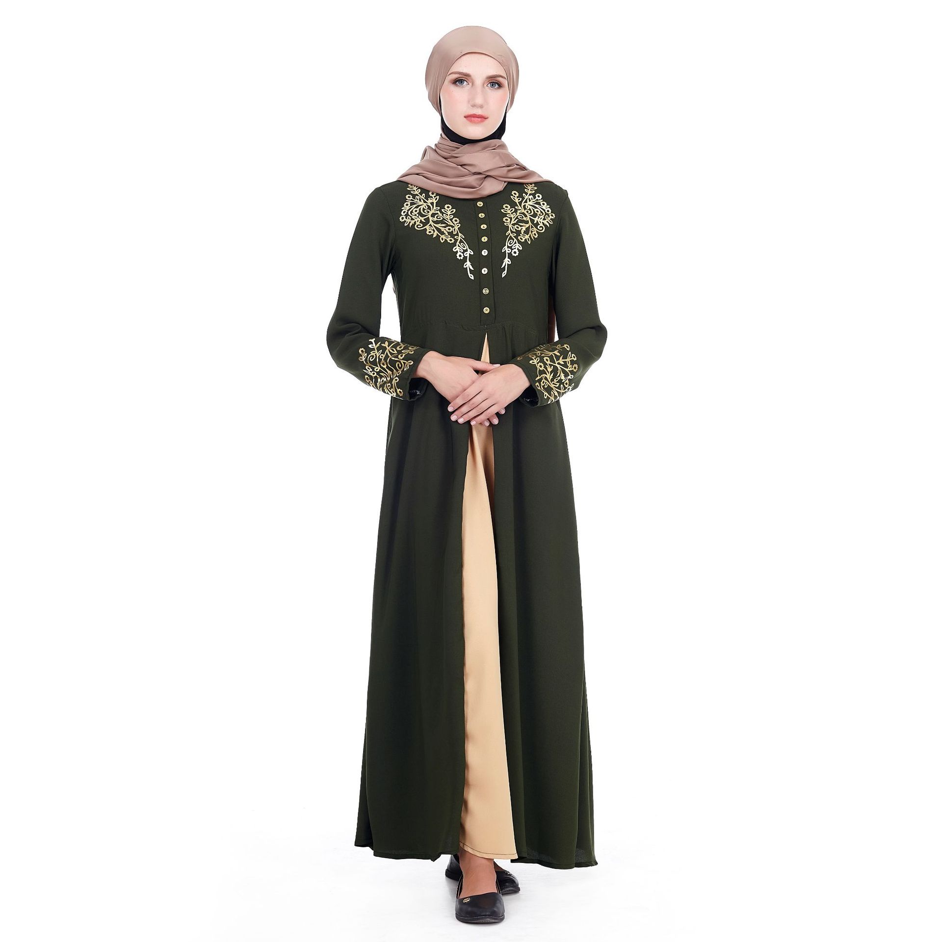 2022 Muslim Middle Eastern Printed Dresses Women's Muslim Skirts